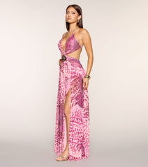 Trina Abstract Animal Print Formal Dress