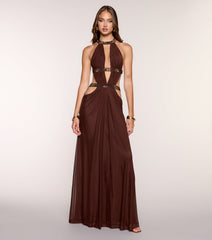 Penelope Mesh Rhinestone Formal Dress