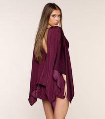 Low Key Drama Open Back Plunge Dress