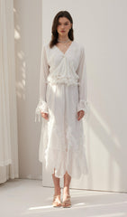 Butterfly Embellished Ruffled Top