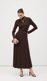 Jersey Metallic Decor Maxi Dress