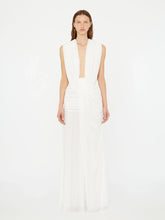 Plunge V-Neck Hooded with Draped Twist-Knot Waist Dress