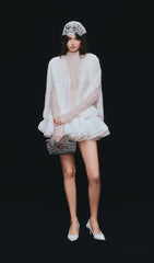 Lace Semi Sheer Ruffled Mini Dress