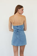 Arla Denim Romper Mini Dress