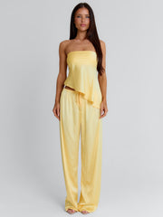 CLOVELLY SATIN TOP YELLOW