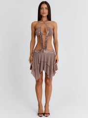 DARLA MINI DRESS BROWN