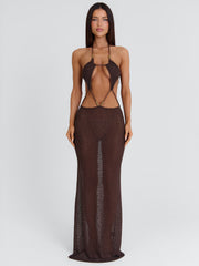 DELLA MAXI DRESS CHOCOLATE BROWN