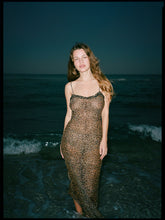 Spaghetti Strap Printed Mesh Dress
