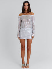 GWENDALYN MINI DRESS SILVER