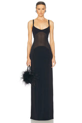 Spaghetti Strap Mesh Splicing Bodycon Dress