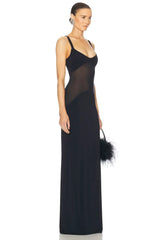 Spaghetti Strap Mesh Splicing Bodycon Dress