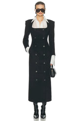 Retro Square Collar Wool Coat