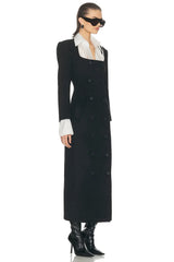 Retro Square Collar Wool Coat