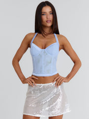IRELAND CORSET TOP ICE BLUE