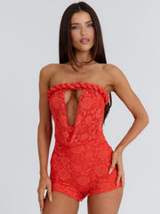JAYLEE PLAYSUIT CORAL