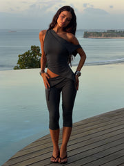 JULIETT CAPRI PANTS DARK GREY