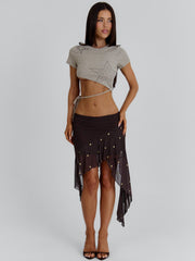 KAYDENCE MIDI SKIRT BROWN