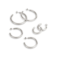 LIOR 3 PAIR EARRING SET SILVER