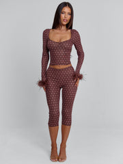 MAHRIA PANT BROWN POLKA DOT