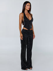 MARIAIS WAISTCOAT BLACK SPARKLE