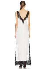 Deep V-Neck Sleeveless Lace Splicing Dress
