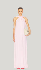 Twisted Georgette Gown Maxi Dress