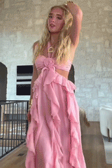 Santiago Cut-Out Ruffle Maxi Dress Blush