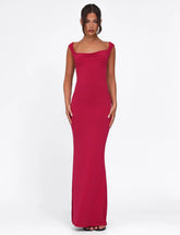 Spaghetti Strap Backless Bodycon with Bow Detail Dress