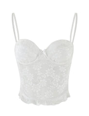 Spaghetti Strap Corset Lace Top and Skirt Set