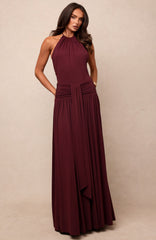Lost In The Tide Maxi Dress Dark Cherry