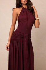 Lost In The Tide Maxi Dress Dark Cherry