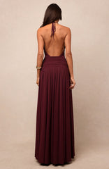 Lost In The Tide Maxi Dress Dark Cherry