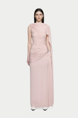 Asymmetrical Draped One-Shoulder Sleeveless Bodycon Dress