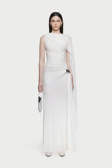 Asymmetrical Draped One-Shoulder Sleeveless Bodycon Dress