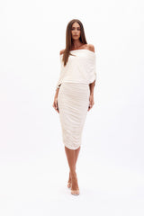 Convertible Ruched Top and Strapless Ruched Dress Set