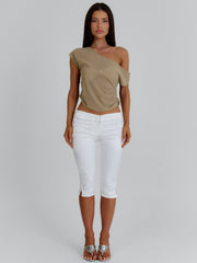 ALEXUS LONGLINE TOP TAN