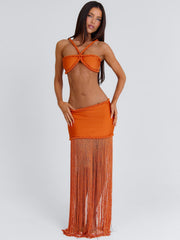 ANGELINE MAXI SKIRT ORANGE