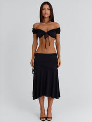 ARRIELLE MIDI SKIRT BLACK