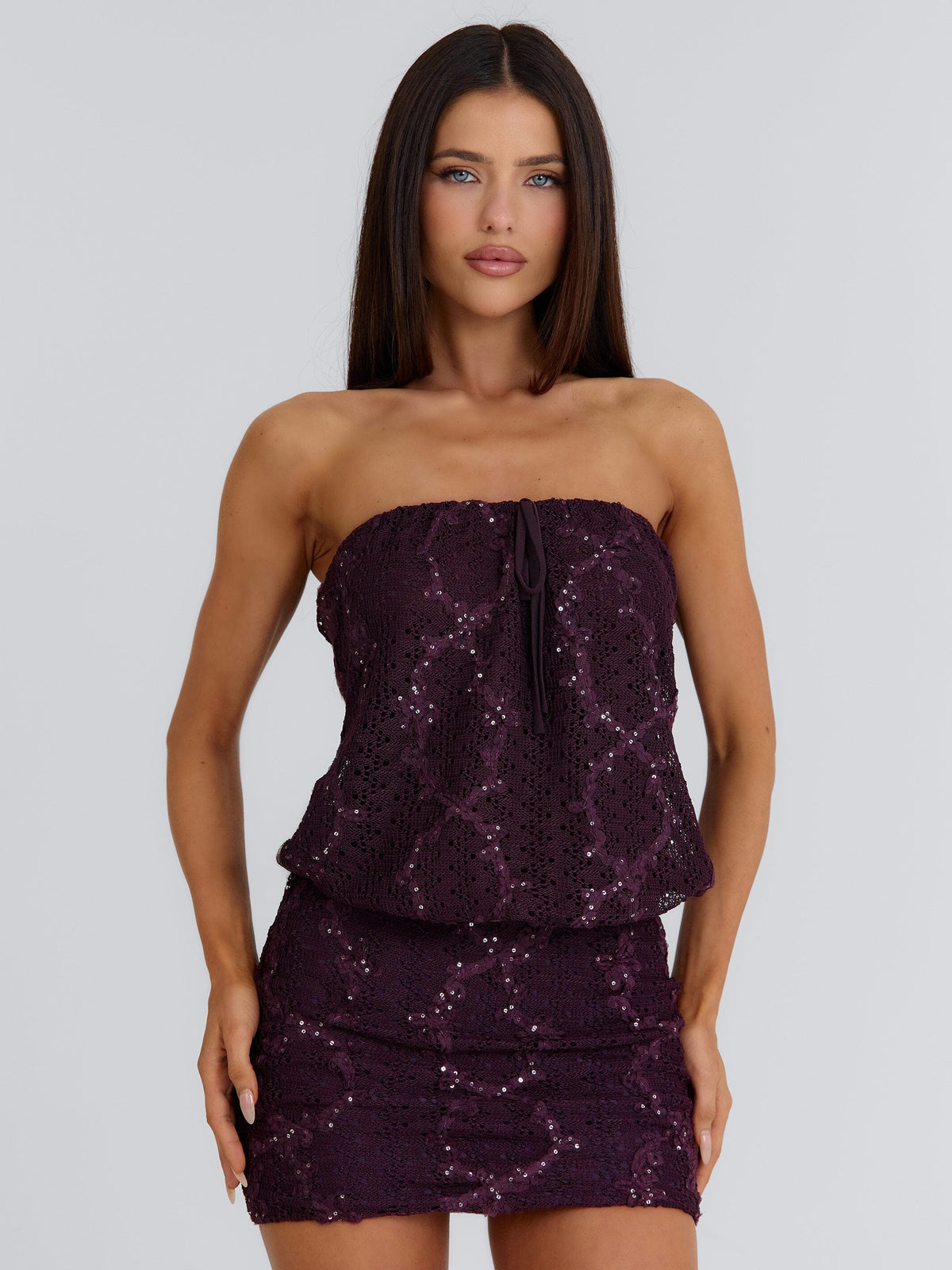 AYANNA MINI DRESS PLUM