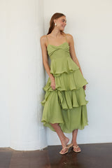 Adina Tiered Ruffle Midi Dress