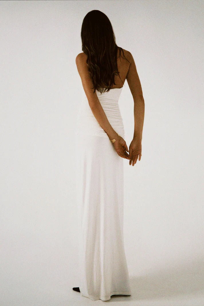 High-Neck Tank-Style Scarf-Detail Bodycon Dress
