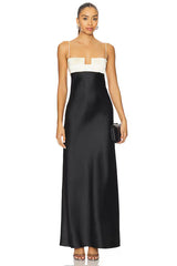 Spaghetti Strap Deconstructed Bust Splicing Back Cutout Dress