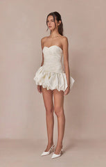 Balloon Draped Mini Dress