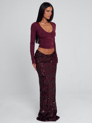 ISLE MAXI SKIRT BURGUNDY