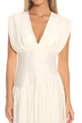 Danicka Asymmetric Waist Maxi Dress Cream