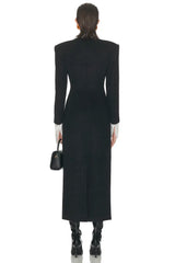 Retro Square Collar Wool Coat