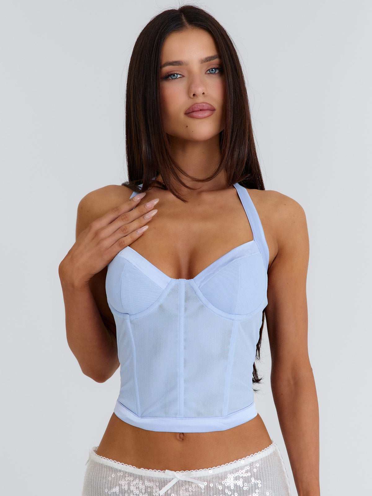 IRELAND CORSET TOP ICE BLUE