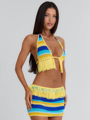 JULEAH MINI SKIRT YELLOW STRIPE