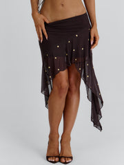 KAYDENCE MIDI SKIRT BROWN