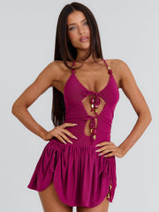 KRISDEN MINI DRESS PLUM